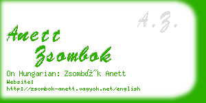 anett zsombok business card